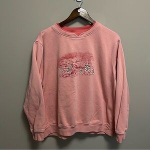 Northern Reflections Peach Winter 90s Crewneck Sweatshirt Women’s XXL